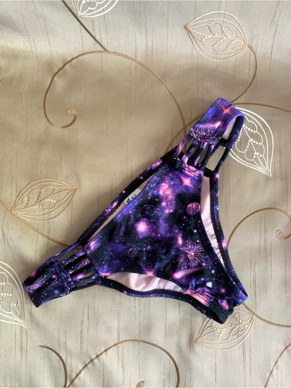 Malibu Purple and Pink Galaxy Print Bikini Bottom